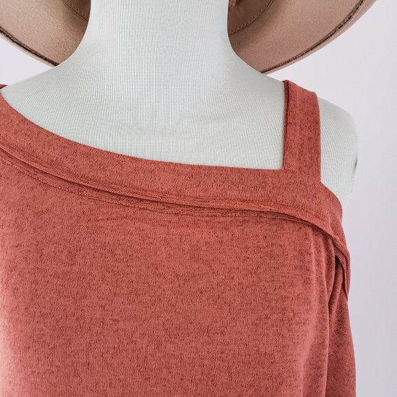 Rust Orange Shoulder Cut Out Long Sleeve Top - Picture 9 of 12